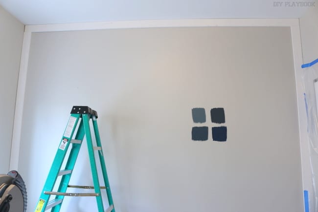 Framing the wall in the guest bedroom.