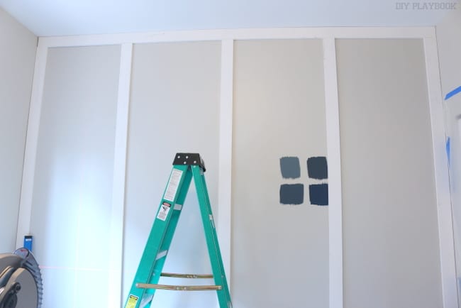 Guest room wall with all vertical boards in place. 