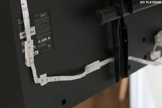 Here's How to Add LED Lights Behind Your Flat Screen Television! Command Strips make it easier. | DIY Playbook