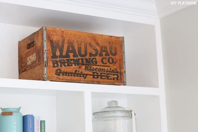 I love this vintage wooden beer crate from Wisconsin!