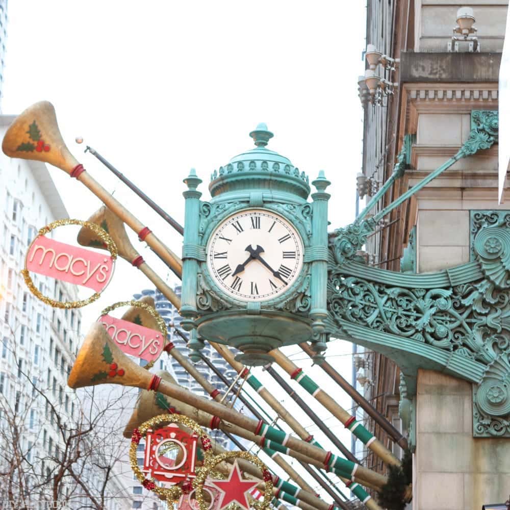 The Macy's Christmas windows are a great holiday destination in Chicago. 