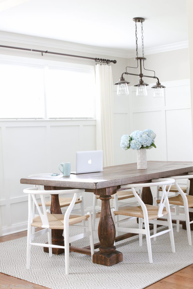 The dining room feels more modern and light with these new chairs