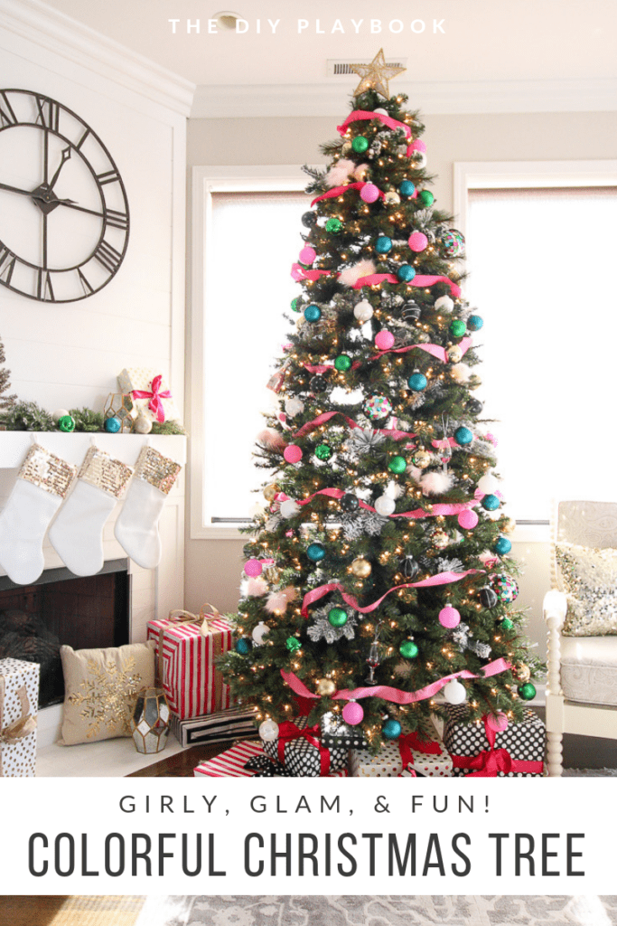 A colorful Christmas tree look for the holidays