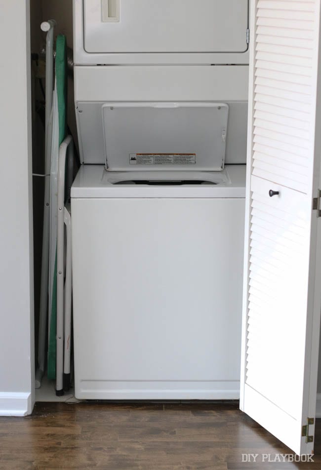 Picture before the laundry closet makeover | DIY Playbook