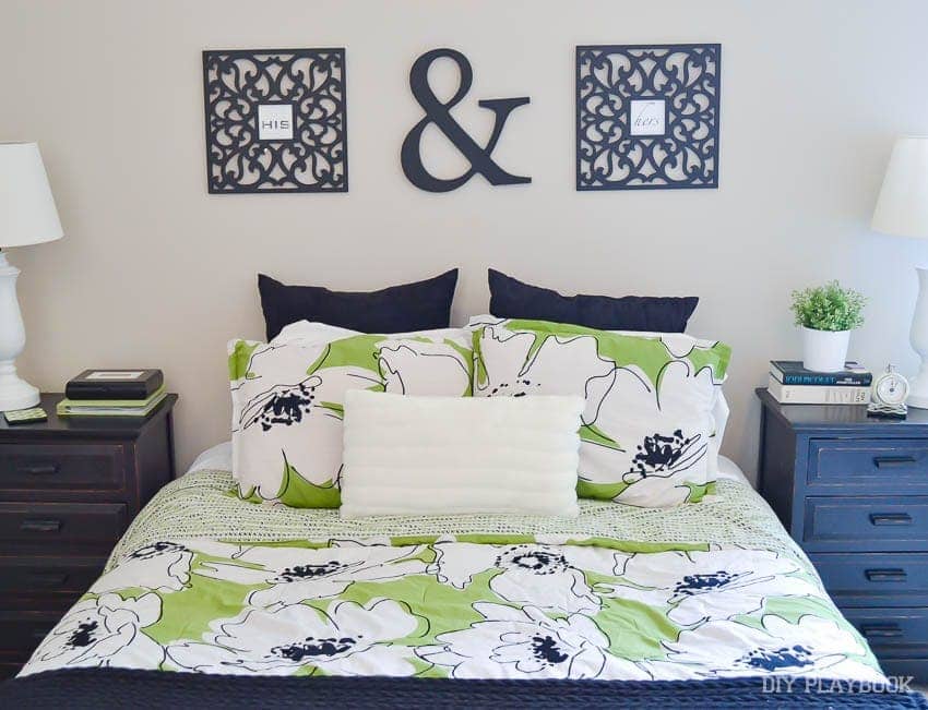 Casey once bought this ugly green comforter for her and Finn, just because she needed a comforter. Rookie Mistake!