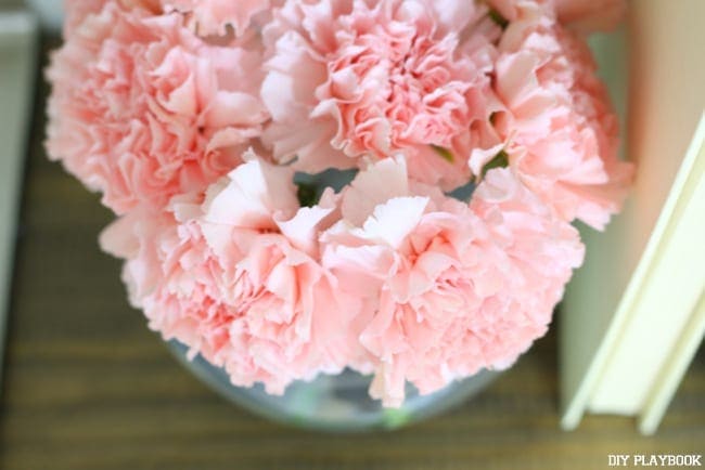 Carnations in Flower Bowl