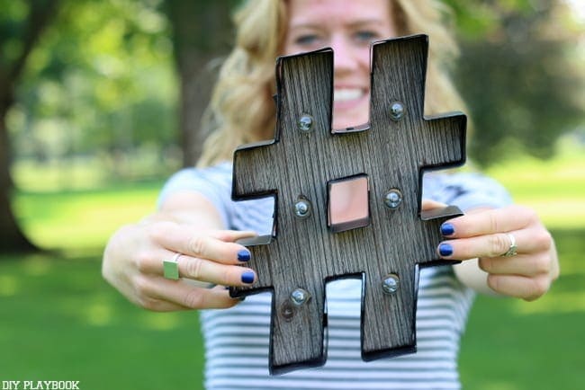 A fun hashtag light-up wall decor piece for the college dorm room. 