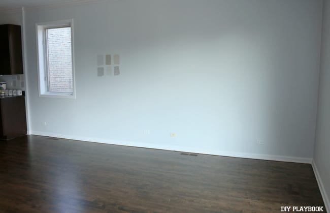 The shiny, new, dark hardwood floors look amazing in our home!