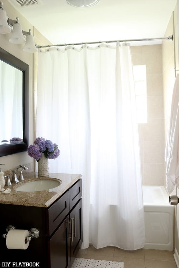 OK, now this is the Right Height for your shower curtain - you need the extra long kind!