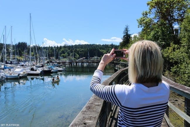 Bridget taking shots of Bainbridge Island. 