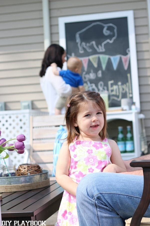 Kids enjoying a patio