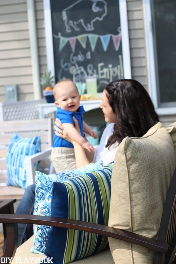 Kids enjoying their new patio