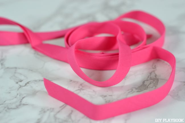 Pink bias tape