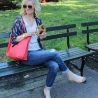 Bridget enjoying a pretzel in Central park