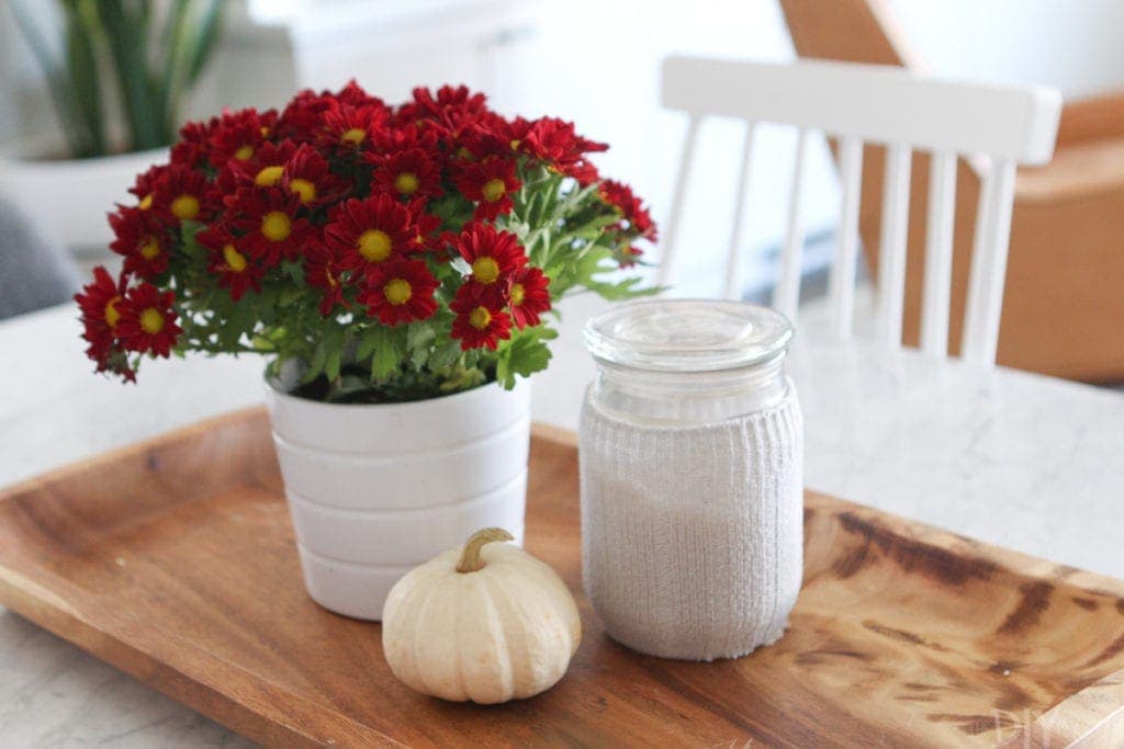 Fall candles on the dining room table