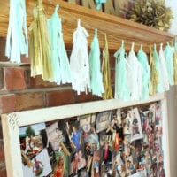 This DIY tissue garland adds color to the bridal shower.