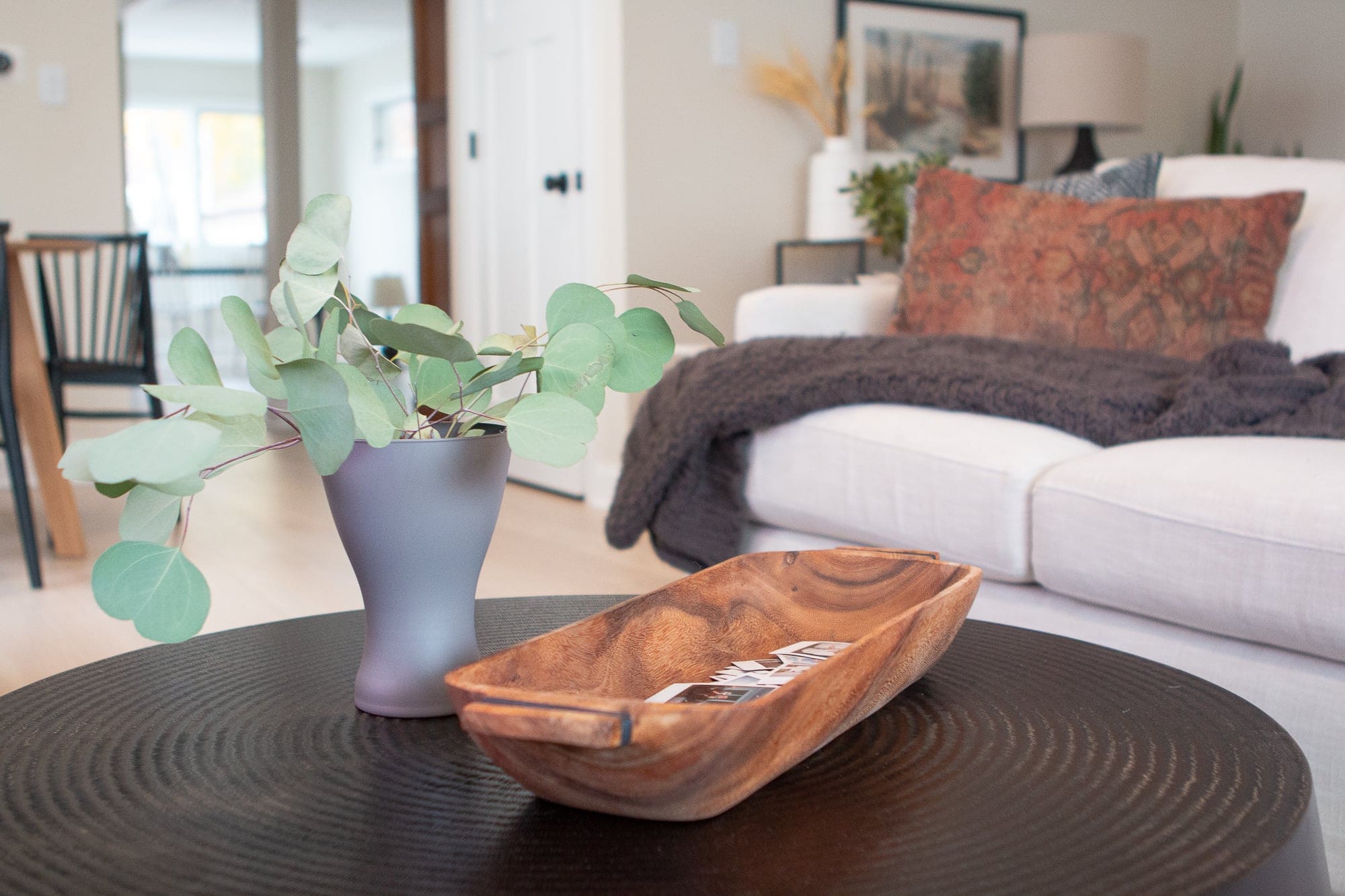 Vase with eucalyptus 