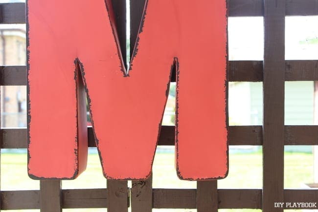 This M sign is colorful and water resistant. 