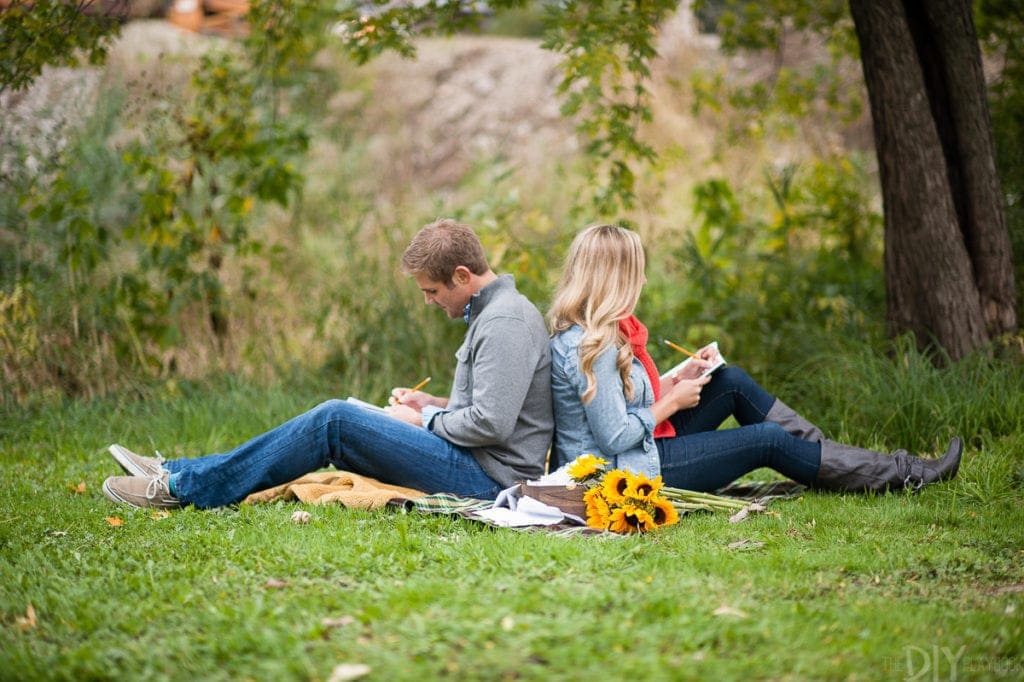 Writing love letters for an engagement photo session