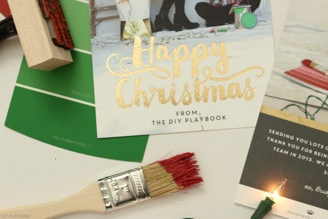 Happy Christmas card paint brush