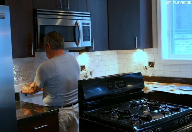 We hired a pro for the white subway tile backsplash project and I'm glad we did! | DIY Playbook