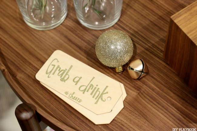 Grab a drink tag bar cart 