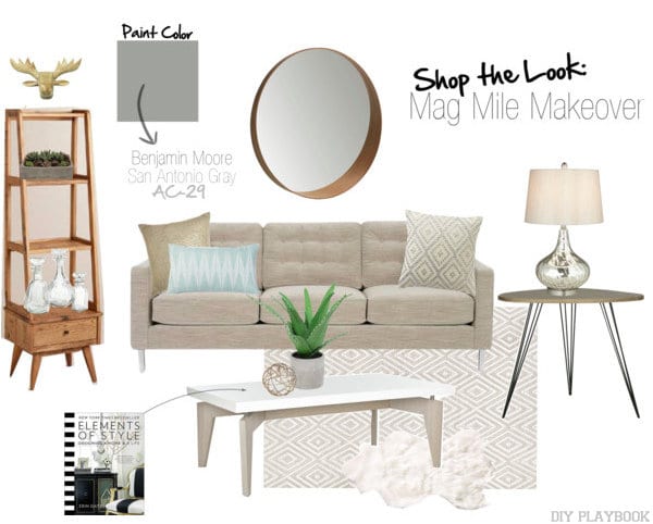 mag mile makeover living room shop the look mood board