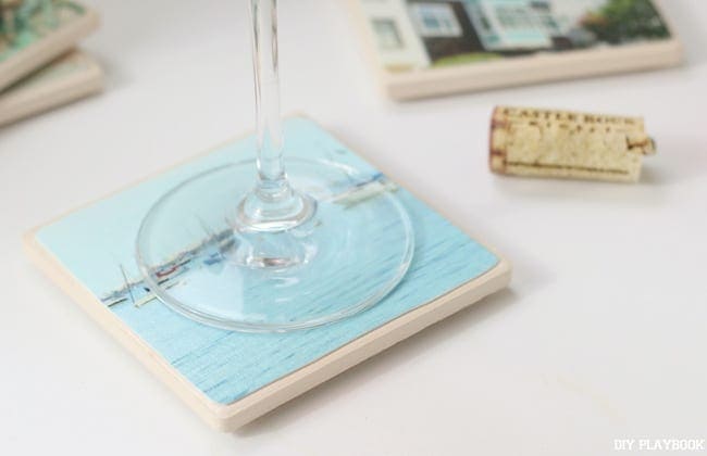 These DIY drink coasters make the perfect hostess gifts because they're super useful and you can customize them AND they're an easy project. 