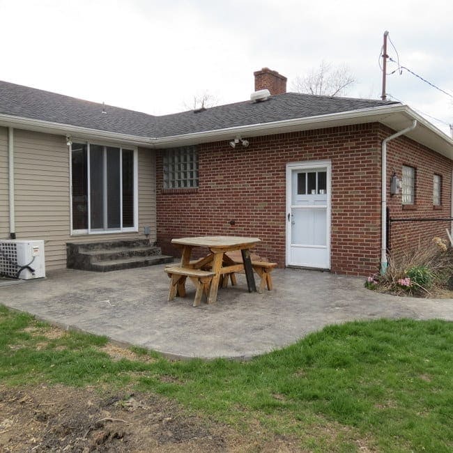 Before photos of a patio 