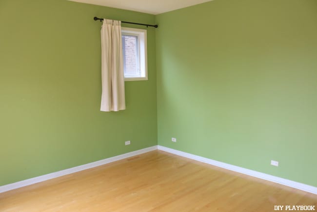 Here is our bedroom before redoing the hardwood floors.