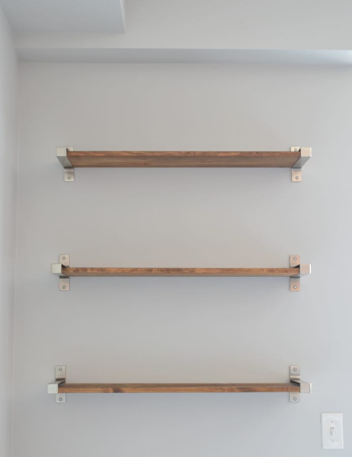 Bare wood shelves from IKEA are perfect for a nook in your home that needs an update. 